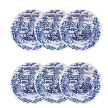 Imagem de Pratos Fundos com Estampa Cena inglesa 21,5cm 6 Unidades - Biona 02683