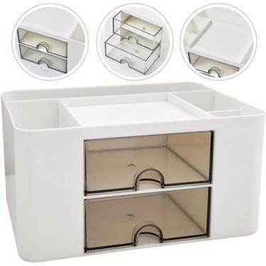 Imagem de Organizador Maquiagem Multiuso de Mesa Com Gavetas Porta Lapis Escrito