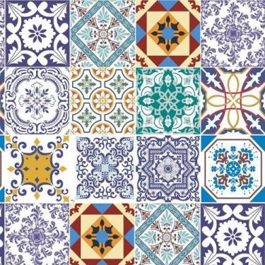 Imagem de Papel De Parede Cozinha Azulejo Hidráulico Lavável Rolo 3m - Leliz Pap