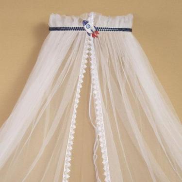 Imagem de Dossel de Parede Foguete Perola Azul  Mosquiteiro para Berço - Amora C