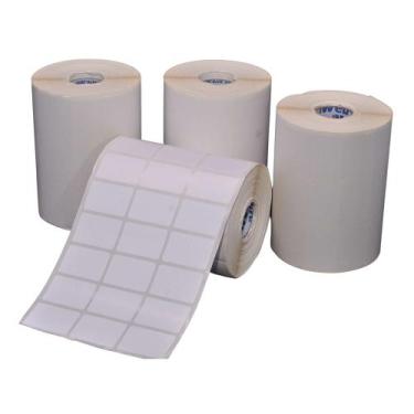 Imagem de Kit 5 RLS Etiq 33x22,5 mm Bopp 32Mt Branco + 3 Ribbon Resina - Clickwe
