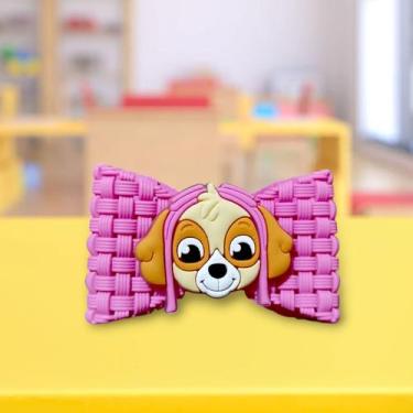 Imagem de Laço para cabelo infantil ou pet Patrulha Canina - Emborrachado, Rosa