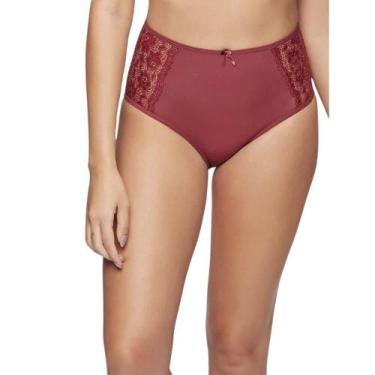Imagem de Calça Clássica Com Renda Triumph 24788 Microfibra, SG, Vinho