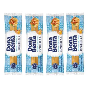 Imagem de KIT COM 4 - Macarrão Espaguete Ovos Dona Benta / 500g