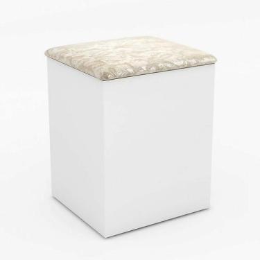 Imagem de Puff Baú Organizador 37,5x49x34,5 cm Branco Tecido 381 - Tecnomobili