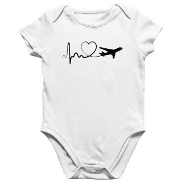 Imagem de Body Bebê Algodão Avião Batimentos Cardíacos Coração - Foca na Moda, B