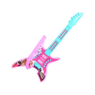 Imagem de Guitarra de Brinquedo Rock Show Lulie Music, Rosa, Verde