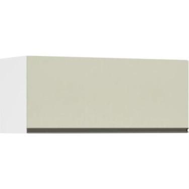 Imagem de Armário Perola Basculante 90 cm 1 Porta Luciane, Branco Polar/Kashmir