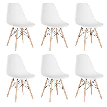 Imagem de Conjunto 6 Cadeiras Eames Eiffel Dkr Movescan Branca