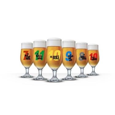 Imagem de Taças de Cervejas temáticas - Craques 340ml - 6 unid - Ruvolo