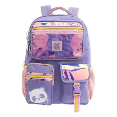 Imagem de Mochila Escolar Infantil Panda 13941 Lilás - Xeryus