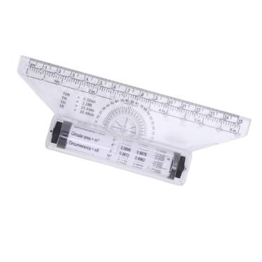 Imagem de Régua Rolante de Desenho, Medição de Linha Paralela Com Transferidor, Ferramenta Versátil para Artistas, Designers, Plástico Transparente Leve e Portátil (15cm)