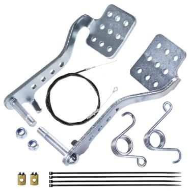 Imagem de HOLATO Cabo de acelerador Go Kart Pedals 180.3 cm com kit de molas de retorno do acelerador de freio para Predator 196cc 212cc 6,5hp Road Rocket Azusa Radio Flyer Vintage Carter Super Wheel Kids