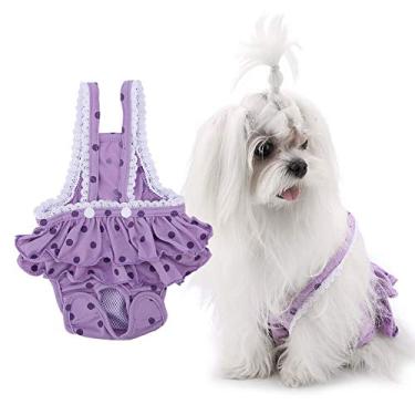 Imagem de Vestido para Cachorro de Estimação Akozon Sweet Polka Dot Com Alças, Calça de Fralda Fofa para Cães Pequenos – Roupa Elegante e Confortável para Cães (XXL)