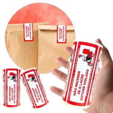Imagem de Lacre de Segurança para Delivery Vermelho  Rolo com 300 etiquetas - 4F