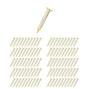 Imagem de Taças de latão para escudo, dobradiça de móveis de cabeça redonda, kit sortido, acessórios, pinos, pregos roscados, suporte de estofamento, metal, decorativo, antigo, vintage, para reparos de pinos, substituição, 100 peças, 10 mm