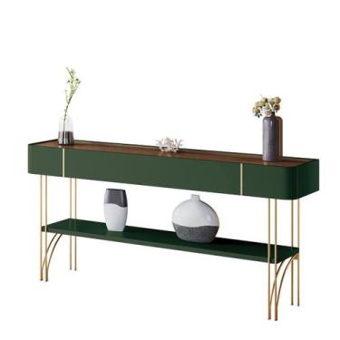 Imagem de Aparador Miami Orgânica 160x76 - Verde Pistache-Castanho - EdeCasaMove