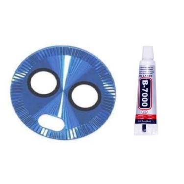 Imagem de Lente Camera Vidro Para Moto G6 Plus Azul Topázio + Cola 3ml - inova