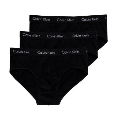 Imagem de Kit C/3 Cuecas Calvin Klein Brief Pretas - U2661 - Elástico Preto