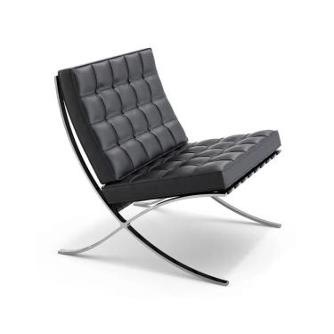 Imagem de Poltrona Barcelona Base Cromada Preto Cor Preto