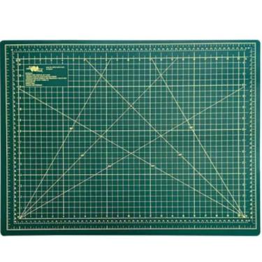 Imagem de Base De Corte A2 60x40cm Duas Cores Verde E Rosa Para Patchwork Scrapbook Artesanato - VERDE E ROSA