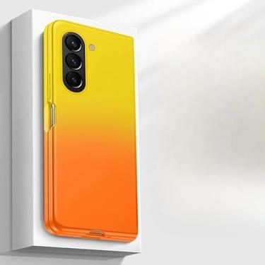 Imagem de BMLLQSS Capa de PVC para Samsung Galaxy Z Fold 5/dobrável 4 - acabamento fosco, antiqueda, design gradiente original, superfície repelente de óleo, proteção de lente - escolha elegante, cor