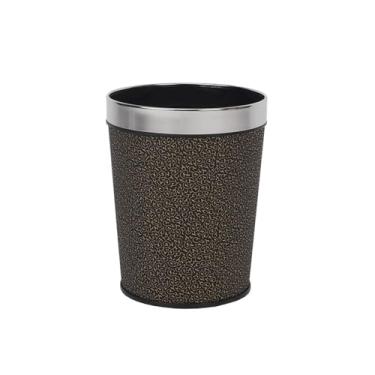 Imagem de Lixeira 6/13L Lixeira Redonda de Plástico Lixeira Preta com Anel de Pressão para Quartos, Salas, Cozinhas e Escritórios Lixeira(Grande)