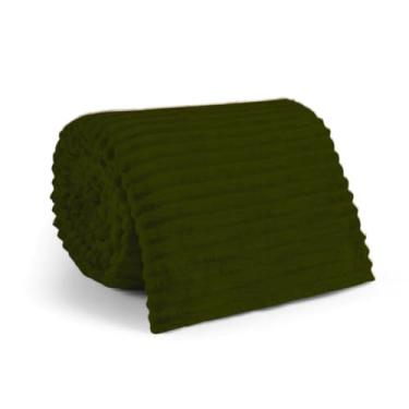 Imagem de Manta Cobertor Casal Microfibra Canelada Coberta Macia Riscada Quentinha 1,80x2,00(Verde Oliva)