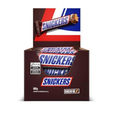 Imagem de Chocolate Snickers Original - Display com 20 unidades de 45g