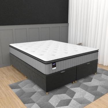 Imagem de Cama Box Baú Queen 158cm Molas Ensacadas Tower JSW Hf V25 Gazin, Cinza