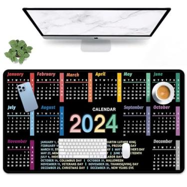 Imagem de Arttown 2024 Calendário Grande Mouse Pad Antiderrapante Tapete de Mesa Teclado e Mouse Tapete de Mesa Gaming Mousepad para Gamer, Escritório e Casa, 80 x 39,9 cm