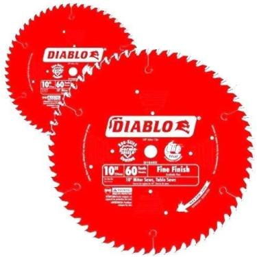 Imagem de Pacote com 2 lâminas de serra Freud D1060X Diablo de 25,4 cm 60 dentes ATB com acabamento fino e revestimento de 5/8 polegadas Arbor e PermaShield