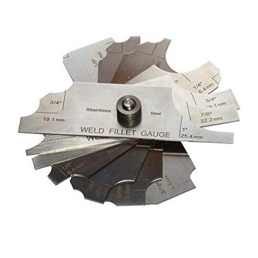 Imagem de Chiloskit MG-11 Ferramenta de soldagem de metal Conjunto de medidores de filete de solda Ferramenta de régua de inspeção de soldagem, polegada/métrica, 1/20.3 cm - 2.5 cm