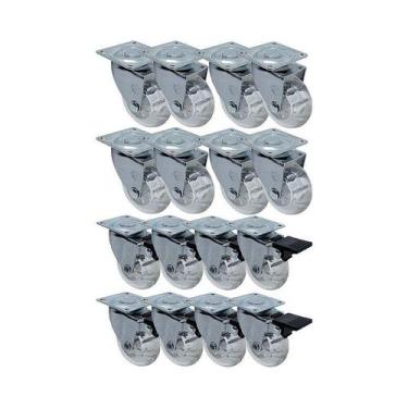 Imagem de Kit 16 un roda rodízio giratório freio gel 1,3/8 pol 40mm - AJAX