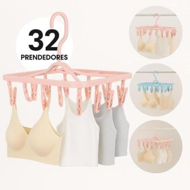 Imagem de Varal Retrátil com 32 Prendedores para Roupa Íntima  Compacto, Prático