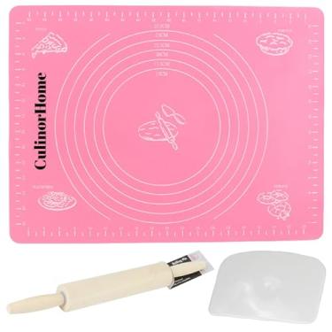 Imagem de Conjunto de raspador de massa e rolo de massa com tapete de silicone