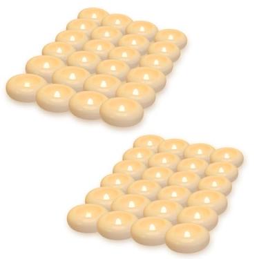 Imagem de Aignis 48 velas flutuantes de LED sem chamas operadas por bateria, mais de 120 horas de tempo de brilho, 7,6 cm de plástico branco, luz aconchegante para decoração romântica de piscina/banheira/banho