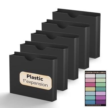 Imagem de NORDUN Jaquetas de arquivo de plástico de 2,5 cm tamanho carta, pacote com 12 pastas de bolso manilla reforçadas, jaqueta de arquivo expansível de poliéster para documentos, arquivos de bolso de