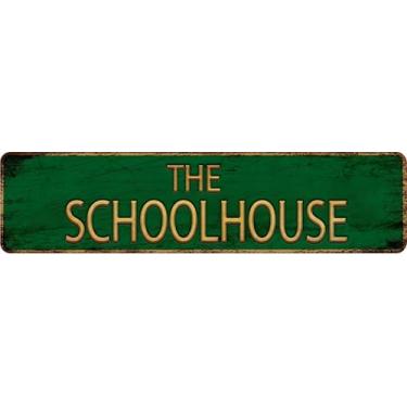 Imagem de Generic Placa De Metal Vintage The Schoolhouse 4''X16'', Rua Para Casa, Restaurante, Bar, Café, Garagem - Decoração Parede Retrô