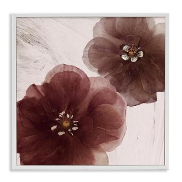 Imagem de Stupell Industries Par de flores de manteiga de cacau branco emoldurado giclée design de arte por Annabelle Hall, 12 x 12