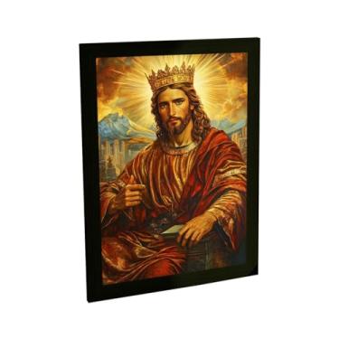 Imagem de Quadro Decorativo Religioso Jesus Cristo Ilustração Trono E Coroa Decoração Poster Quarto Sala