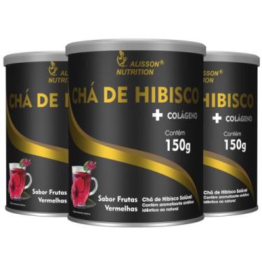 Imagem de Chá De Hibisco + Colágeno Chá Solúvel 3x150 gramas Alisson Nutrition
