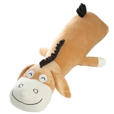 Imagem de Travesseiro Corpo Anatomico Animais Pelúcia Dormir Confortável (Burro Caramelo)