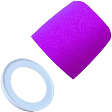 Imagem de RhymKawa Filtro pop MV7 substituto para Shure MV7, MV7i, MV7+, MV7X, capa de para-brisas de microfone, violeta com anel de retenção branco