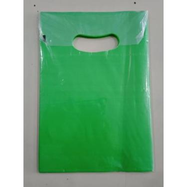 Imagem de Kit 50 Un Sacolas Plásticas Boca Palhaço Alça Vazada - INOVEM, VERDE, 