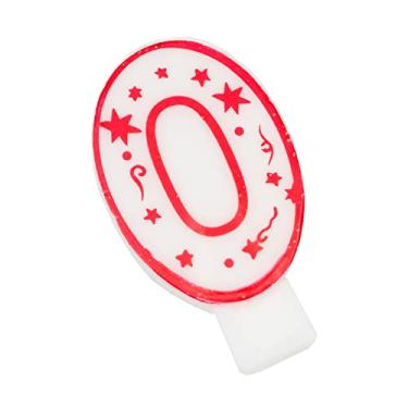 Imagem de Vela Numeral Select Chef Craft, 0, 5 polegadas, Branco/Vermelho