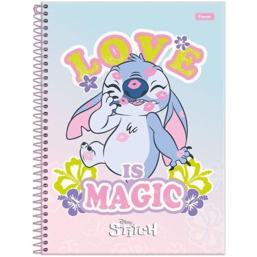 Imagem de Caderno Espiral Capa Dura Universitário 1 Matéria Disney Stitch 80 Folhas Foroni Estampa 3