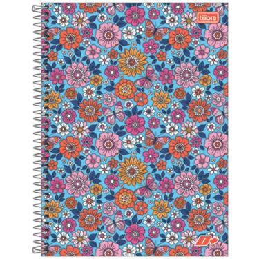 Imagem de Caderno Espiral Capa Dura Universitário 16 Matérias D+ Feminino 320 Folhas Flores