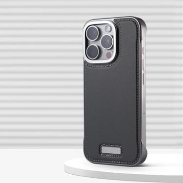 Imagem de HPQWN Capa fina de couro para iPhone 13 Pro, capa antiqueda de luxo, sem moldura, leve (para iPhone 13 Pro/WB SP, cinza)