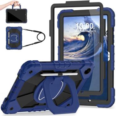 Imagem de Auizotl Capa para Samsung Galaxy Tab A9 Plus de 11 polegadas com protetor de tela/suporte giratório de 360°/suporte para lápis, capa para tablet à prova de choque de grau militar para Galaxy Tab A9